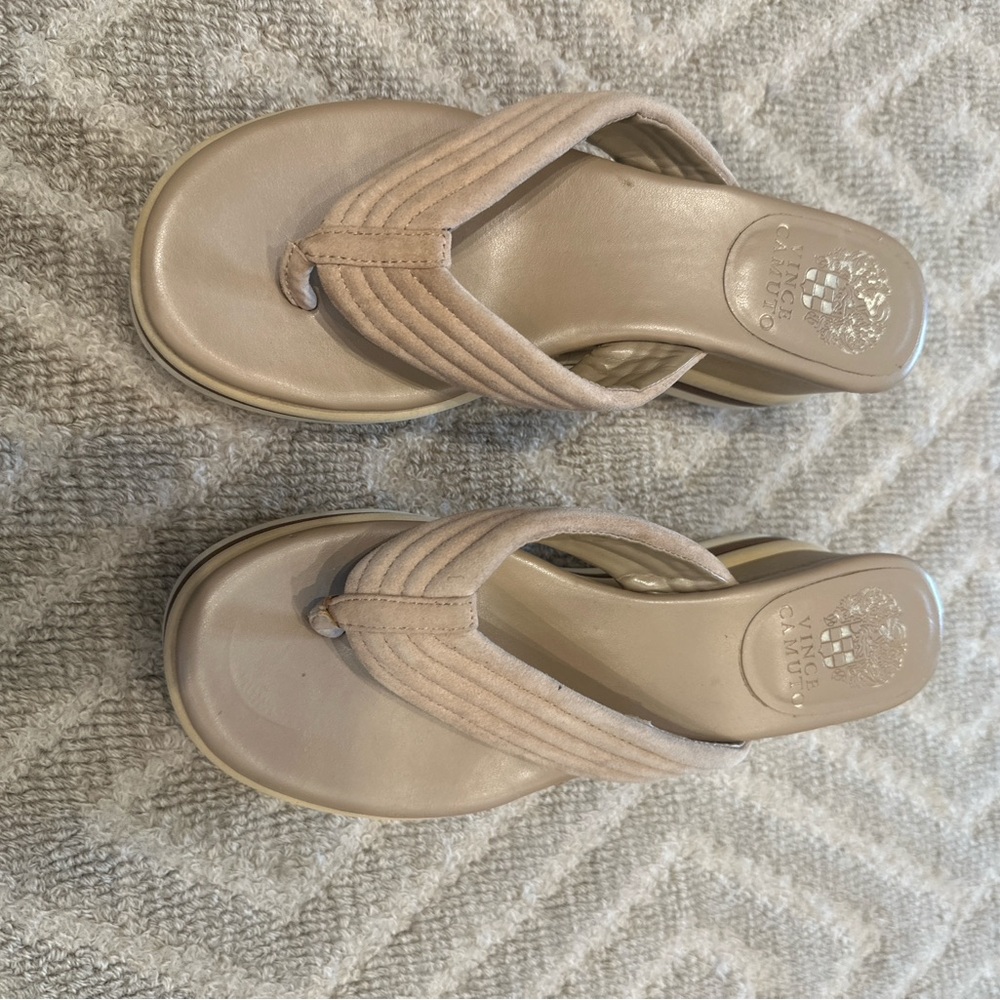 Vince Camuto Tan Sandals with Cushioned Footbed